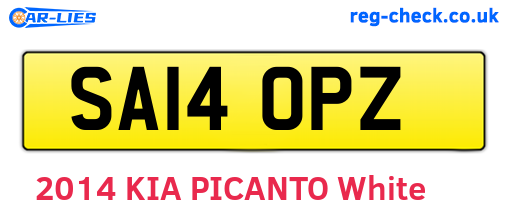 SA14OPZ are the vehicle registration plates.