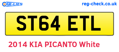 ST64ETL are the vehicle registration plates.