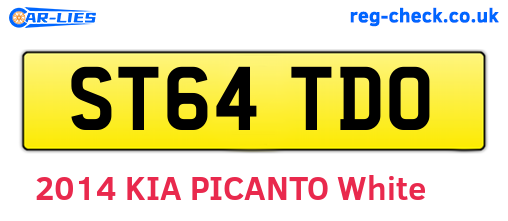 ST64TDO are the vehicle registration plates.