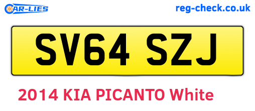 SV64SZJ are the vehicle registration plates.