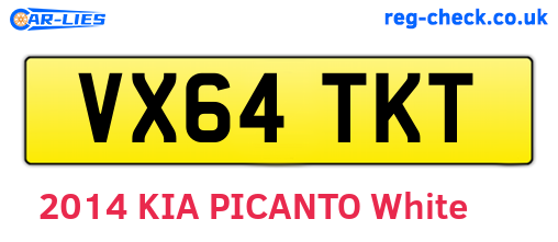 VX64TKT are the vehicle registration plates.