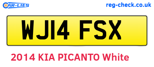 WJ14FSX are the vehicle registration plates.