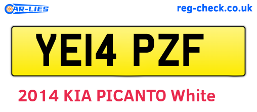YE14PZF are the vehicle registration plates.