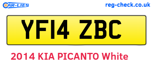 YF14ZBC are the vehicle registration plates.
