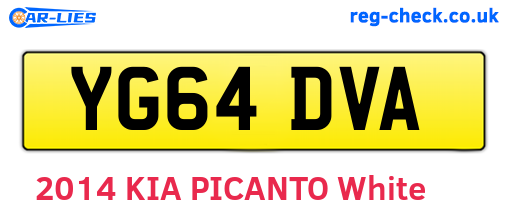 YG64DVA are the vehicle registration plates.