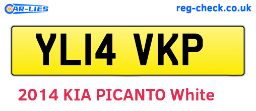 YL14VKP are the vehicle registration plates.