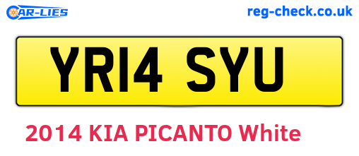YR14SYU are the vehicle registration plates.