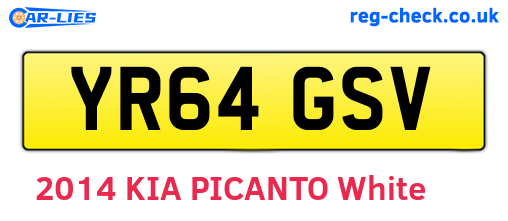 YR64GSV are the vehicle registration plates.