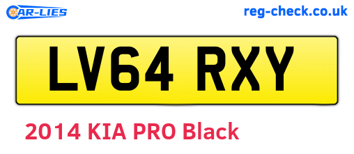 LV64RXY are the vehicle registration plates.
