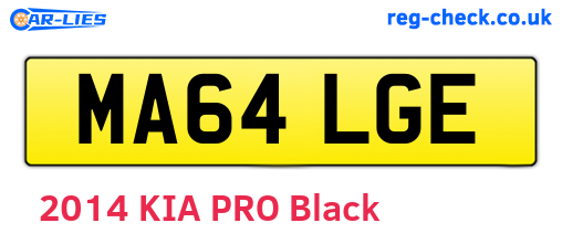 MA64LGE are the vehicle registration plates.