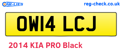 OW14LCJ are the vehicle registration plates.