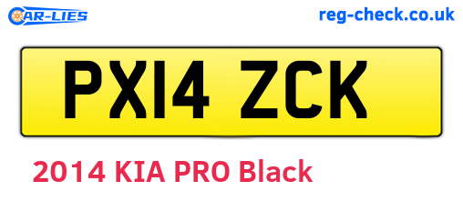 PX14ZCK are the vehicle registration plates.