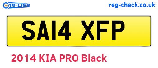 SA14XFP are the vehicle registration plates.