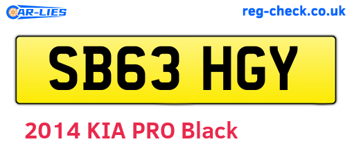SB63HGY are the vehicle registration plates.