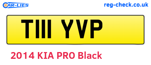 T111YVP are the vehicle registration plates.