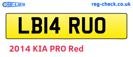 LB14RUO are the vehicle registration plates.