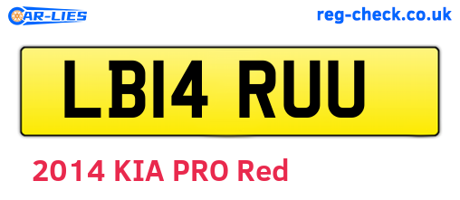 LB14RUU are the vehicle registration plates.