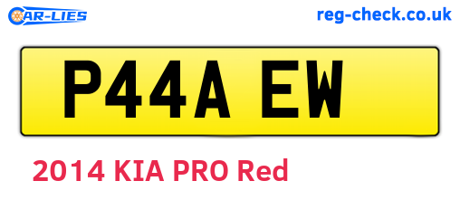 P44AEW are the vehicle registration plates.