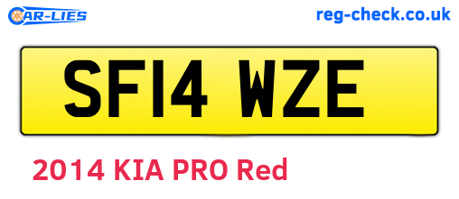SF14WZE are the vehicle registration plates.