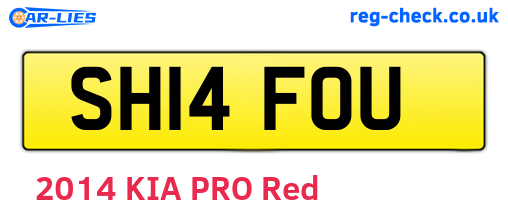 SH14FOU are the vehicle registration plates.