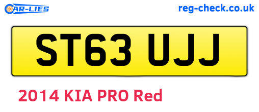 ST63UJJ are the vehicle registration plates.