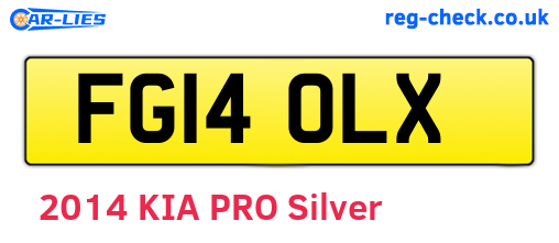 FG14OLX are the vehicle registration plates.