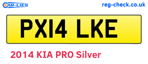 PX14LKE are the vehicle registration plates.