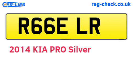 R66ELR are the vehicle registration plates.