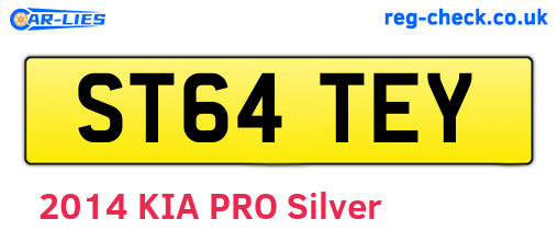 ST64TEY are the vehicle registration plates.