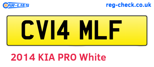 CV14MLF are the vehicle registration plates.