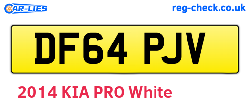 DF64PJV are the vehicle registration plates.
