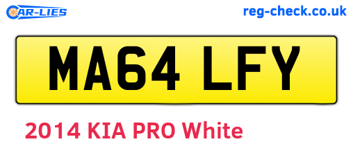 MA64LFY are the vehicle registration plates.