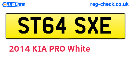 ST64SXE are the vehicle registration plates.