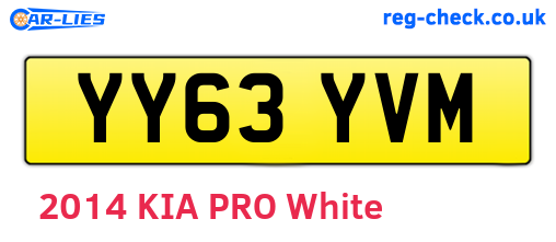 YY63YVM are the vehicle registration plates.