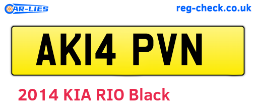 AK14PVN are the vehicle registration plates.