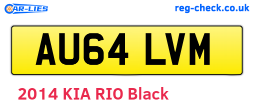 AU64LVM are the vehicle registration plates.