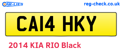 CA14HKY are the vehicle registration plates.