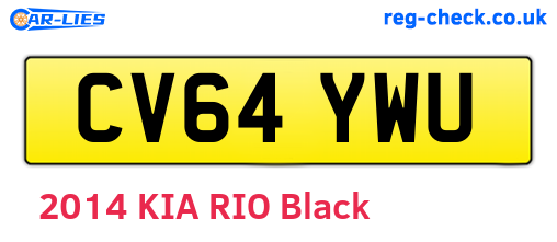 CV64YWU are the vehicle registration plates.