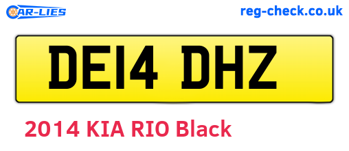 DE14DHZ are the vehicle registration plates.