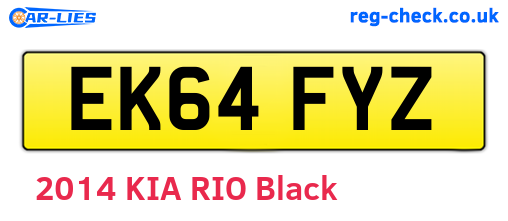 EK64FYZ are the vehicle registration plates.