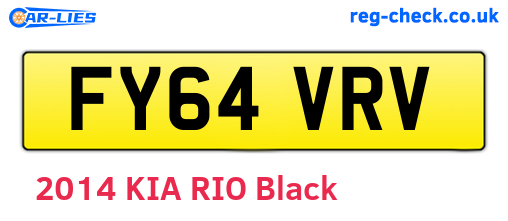 FY64VRV are the vehicle registration plates.
