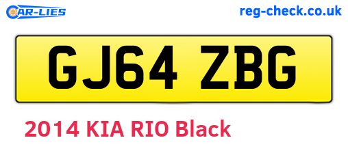 GJ64ZBG are the vehicle registration plates.