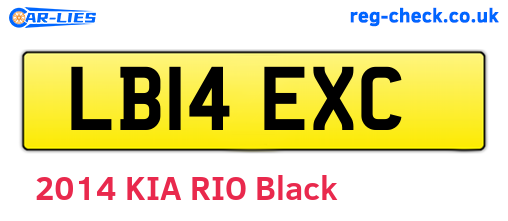 LB14EXC are the vehicle registration plates.