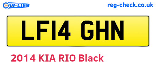 LF14GHN are the vehicle registration plates.