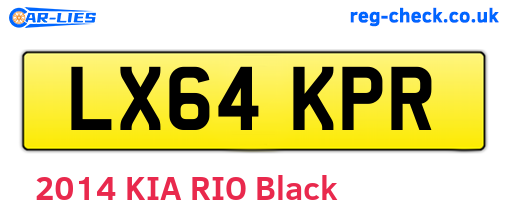 LX64KPR are the vehicle registration plates.