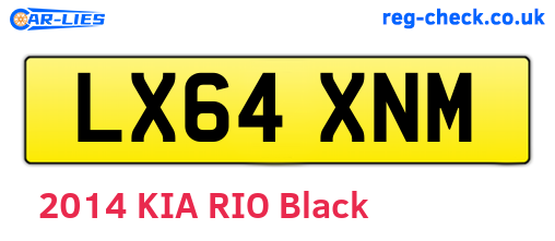 LX64XNM are the vehicle registration plates.