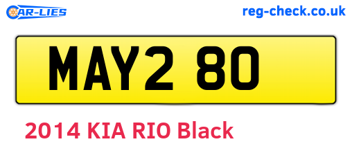 MAY280 are the vehicle registration plates.