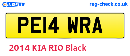 PE14WRA are the vehicle registration plates.