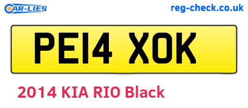 PE14XOK are the vehicle registration plates.