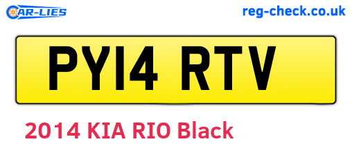 PY14RTV are the vehicle registration plates.